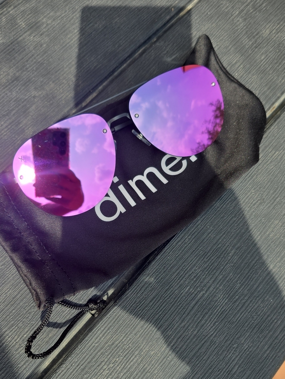 Dime Womens Purple Mirrored Sunglasses